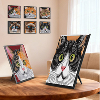 Gato Marionette, Gato Siamés, Animales, Pintura Pixel Art, Bloques de Construcción de Plástico de Alta Dificultad, Decoración de Pared para el Hogar
