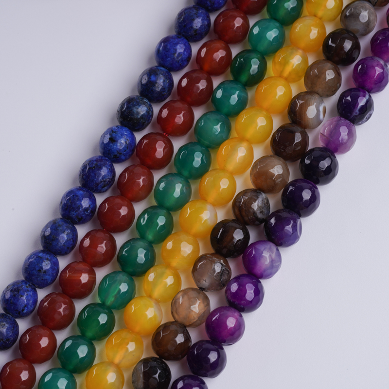 Wholesale 8mm Round Agate Stone Strands Purple Stripe- Bulk Natural Gemstone Beads for Jewelry Making