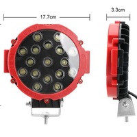 Phare de travail LED rond de 7 pouces 51W, 17 LED, projecteur de conduite, lampe auxiliaire pour voiture, camion, SUV, tout-terrain