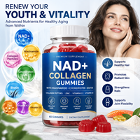 Complément alimentaire anti-âge NAD+ Resvératrol Berbérine Biotine Collagène Peptides Zinc Vitamine K D Gummies pour les cheveux, la peau, les ongles et les articulations