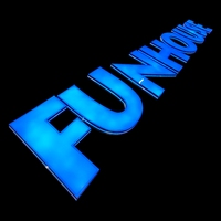 Lettrage lumineux coloré, logo de porte, super enseigne 3D éblouissante, mur de fond extérieur personnalisé
