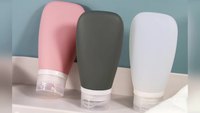 Ensemble de voyage de flacons de shampoing en tube, anti-fuite, en silicone de qualité alimentaire, avec logo personnalisé, impression sérigraphique, sac OPP S.Belle, soins personnels, à visser