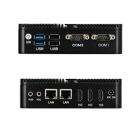 Mini PC EGLOBAL sin Ventilador, DDR4, Máximo 16G, NVME SSD, Compatible con Win 10/Linux OS, 3 Salidas HDMI para Tres Pantallas