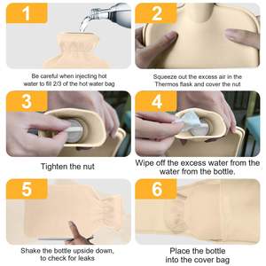 Fabricant de bouillotte en gros avec ceinture, bouillotte de 1l avec couvercle en polaire - Product Image 6