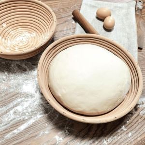 2Pcs Sourdough Starter Kit Grattoir Pain Bosses Jar Bois Acier Inoxydable Lame Panier Rond 9 Pouces Large - Product Image 1