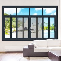 Ventanas Corredizas de Aluminio con Rotura de Puente Térmico, Malla Fina Antimosquitos, Doble Acristalamiento, Antipolvo, Insonorizadas, para Balcón y Patio