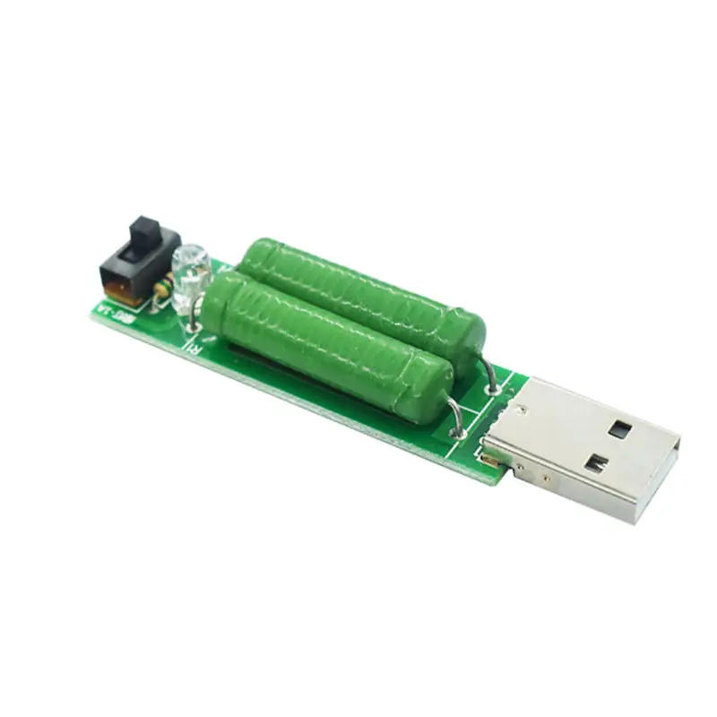USB Port Mini Discharge Load Resistor Digital Current Voltage Meter Tester 2A/1A With Switch 1A Green Led / 2A Red Led