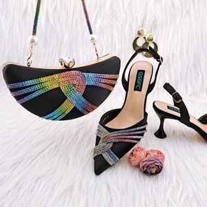 2023 Neuankömmling Handtaschen und Sandalen <span class=keywords><strong>Set</strong></span> für Frauen Luxus Hochzeits sandalen für Frauen und Damen Strass Braut schuhe Hochzeit - Product Image 6