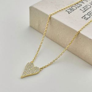 Dylam Dainty S925 Silver 2024 Valentine Day Gift <b>Present</b> Rhodium 18K Gold Plated 5A Cubic Zirconia Heart Shape Pendant Necklaces - Product Image 6