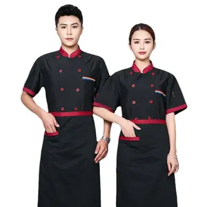 Hochwertiges Custom Design Logo und Farbe Hotel Bar Cook Chef Uniform Mäntel zum Verkauf