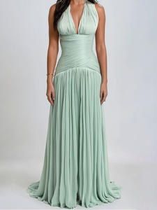 Bettergirl 2025 autunno inverno nuovo elegante abito <span class=keywords><strong>lungo</strong></span> dal design patchwork irregolare senza spalline - Product Image 4