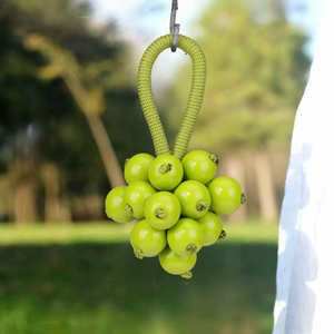 Pendentif en perles de bois en forme de grappe de raisin multicolore, fait main, avec cordon tressé, pour décoration de rétroviseur de voiture, souvenir de festival, ornement - Product Image 3