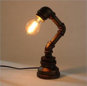 Nuevo diseño de metal estilo artístico <span class=keywords><strong>Industrial</strong></span> pintado Vintage <span class=keywords><strong>Industrial</strong></span> Rust Steampunk Pipe lámpara de <span class=keywords><strong>mesa</strong></span> de escritorio - Product Image 1
