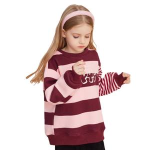 Felpa a Maniche Lunghe per Ragazzi e Ragazze, Maglia Base con Collo Tondo per Bambini Più Grandi, Pullover Sportivo a Righe con Fodera in <span class=keywords><strong>Pile</strong></span>, Tinta in Capo - Product Image 5