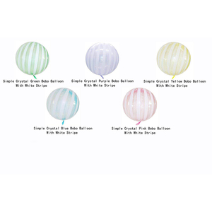 Decorazioni per festa di nozze <span class=keywords><strong>18</strong></span> pollici Tpu tondi palloncini a bolle di cristallo a strisce bianche Bobo palloncini - Product Image 2