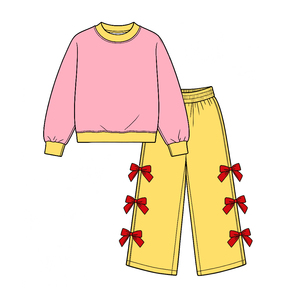 Précommande : Ensemble Boutique Princesse pour Petite Fille – Sweat-shirt, Haut et Pantalon Large avec Nœuds – Designs Adorables – Vêtements pour Enfants - Product Image 2