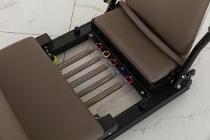HongKong marrón OEM cuero Alemania resortes telescópico aluminio plegable pilates reformador - Product Image 2