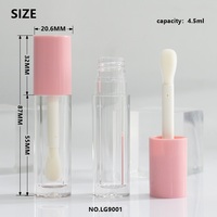 Tubos de Brillo Labial con Tapa de Rosca de Plástico de 4.5ml, Aplicador Grueso, Brocha Ancha, Rubor Líquido, Brillo Labial con Aplicador Tipo Pata de Gato