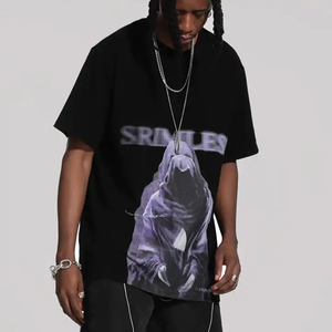 Camiseta personalizada <span class=keywords><strong>boohoo</strong></span> diseños de transferencia de calor para hombres camiseta de gran tamaño a granel superdye camiseta negra - Product Image 2