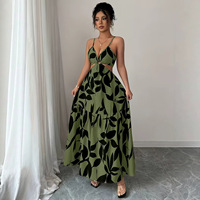 Nouvelle robe longue sans bretelles et dos nu à imprimé floral, best-seller printemps/été, mode féminine transfrontalière européenne et américaine