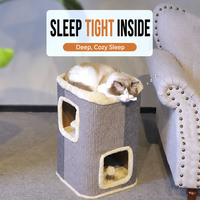 Tour griffoir pour chat en sisal multi-niveaux, écologique, facile à assembler, personnalisable OEM, pour grand carton - Vente en gros