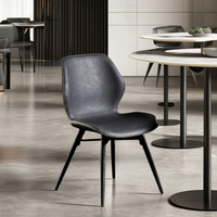 2025 vente directe d'usine moderne en acier inoxydable chaise de salle à manger de luxe Design contemporain en cuir métal PP matériel Restaurants
