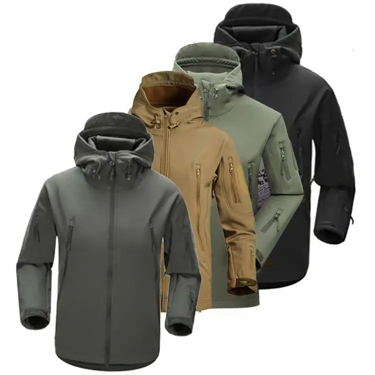 waterproof softshell jacket men windproof outdoor wear khaki and army green warm coat for man