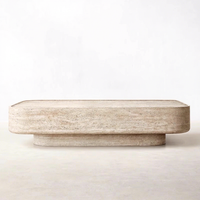 Table basse rectangulaire en travertin Cammy Stone, style Wabi-Sabi, moderne et simple, pour salon, maison, minimaliste, luxe léger