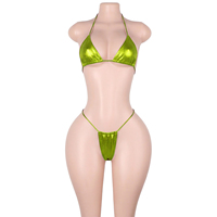 Ensembles de lingerie deux pièces personnalisés pour la danse exotique, effet brillant, soutien-gorge et string, pour pole dance, festivals et soirées