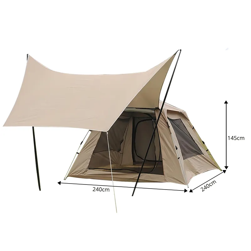 Rouser Outdoor Luxe Glamping 2 In 1 Wandelen Picknick Carpa Para Waterdicht Oxford Camping Luifel Tent