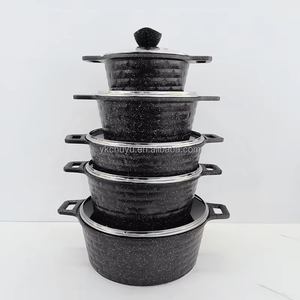 Juegos de utensilios de cocina de aluminio fundido Desini antiadherente grande, 10 Uds., ollas con revestimiento de granito, venta al por mayor - Product Image 1