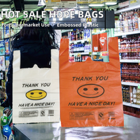 Sacs en plastique biodégradable HDPE de qualité alimentaire, type gilet/t-shirt, multifonctionnels, couleur personnalisée, pour emballage de légumes, fruits, viande et ustensiles de cuisine