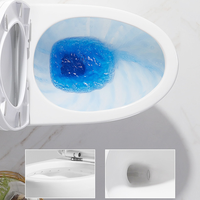 Sans Monture Accroché au Mur Intelligent Monobloc en Céramique P-Trap Télécommande Siège Chauffant Toilettes Sanitaires pour Salle de Bains d'Hôtel