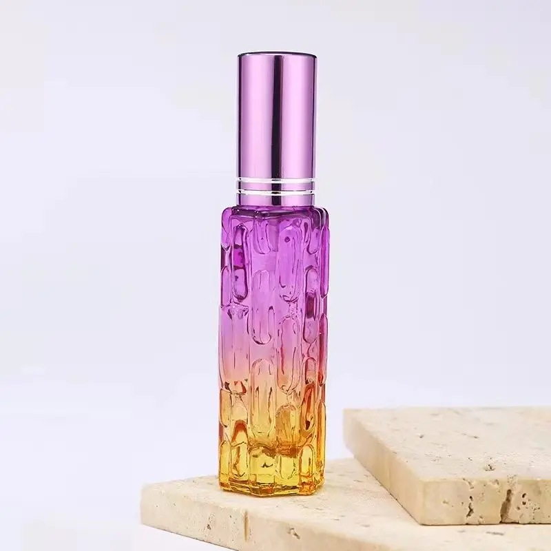 10ml gradient colors Glass Perfume Vial Refillable Atomizer with Paper Box for Fragrance Sample Testing