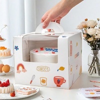 Caja de papel para pasteles, buen precio, caja de embalaje de papel de cartón para pasteles, caja de papel para pasteles con asa y ventana