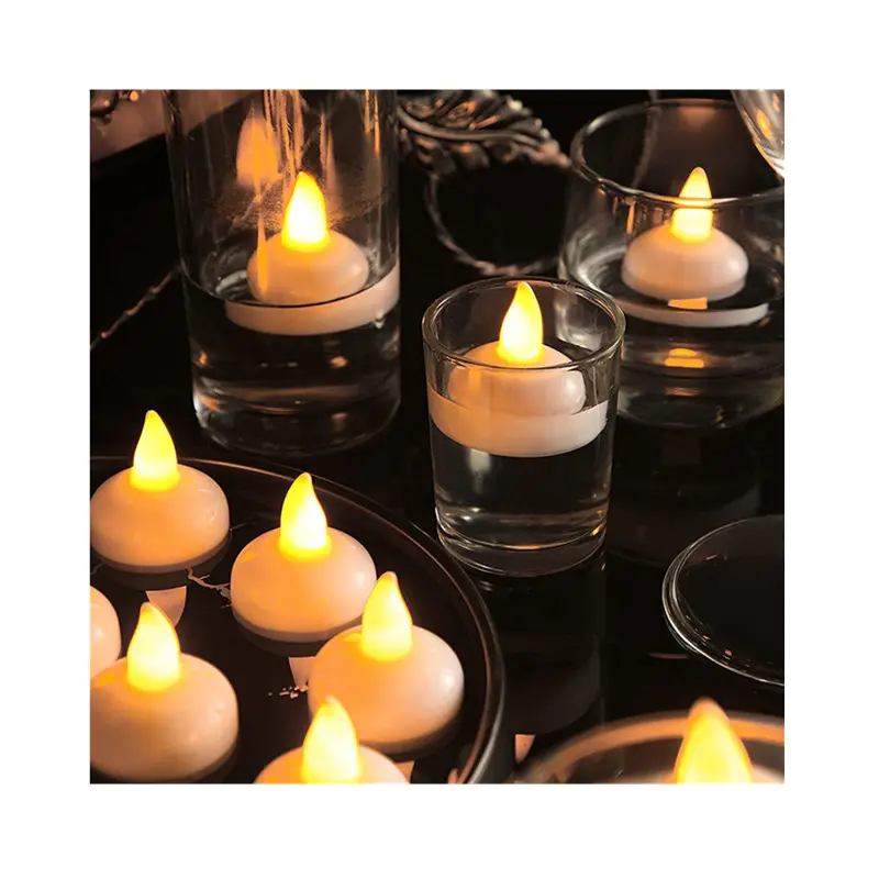 Waterproof Flickering Flameless Floating Led Tea light Tealight Candles Wedding for Christmas Party Pool Valentine's Day Bath