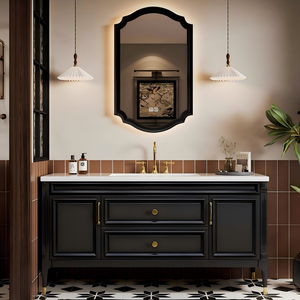 <span class=keywords><strong>Meuble</strong></span>-lavabo <span class=keywords><strong>de</strong></span> <span class=keywords><strong>salle</strong></span> <span class=keywords><strong>de</strong></span> <span class=keywords><strong>bain</strong></span> moderne <span class=keywords><strong>haut</strong></span> <span class=keywords><strong>de</strong></span> <span class=keywords><strong>gamme</strong></span> en chêne avec miroir intelligent à éclairage LED tactile, construction en bois massif et contreplaqué - Product Image 2
