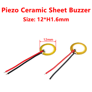 12mm yn12t Đường kính đồng thau Áp Điện tấm gốm buzzer 8.5KHz vòng đầu dò âm thanh với dây cho báo động Buzzers - Product Image 2