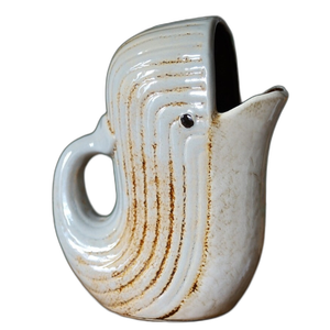 Jarra de ballena de cerámica, jarra, jarrón, soporte para utensilios, decoración náutica de peces - Product Image 1