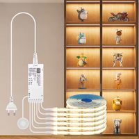 Bande lumineuse LED COB pour éclairage sous-meuble, bibliothèque, armoire, placard, capteur tactile dimmable pour bois