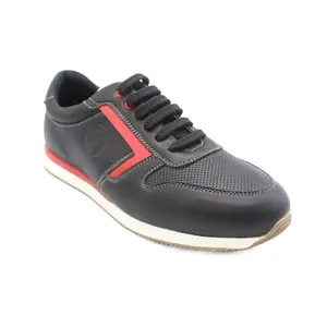 Rotes Detail auf Ober-und Außen sohle passend zu Breath able Athletic Sport Men Comfortable Soft Outdoor Sneakers