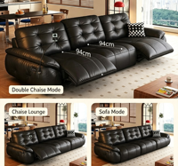 Ensemble de canapés en cuir véritable confortable et moderne, canapé en cuir véritable pour salon