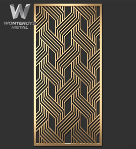 Cloison de séparation moderne découpée au laser en acier inoxydable poli pour restaurant, hôtel, hall d'entrée, sur mesure - Product Image 4