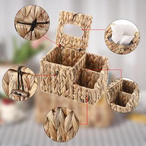Water Hyacinth Braided Tissue Box Holder Cover <b>Cheap</b> Price Handmade Natural Eco Friendly Home Restaurant Hotel Decor - Product Image 5