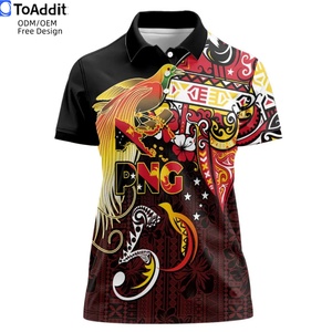 2025 vente chaude papouasie-nouvelle-guinée 50e anniversaire personnalisé femmes o-cou polo PNG <span class=keywords><strong>paradis</strong></span> oiseau motif femmes chemise de <span class=keywords><strong>golf</strong></span> - Product Image 2