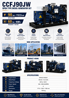 Groupe électrogène diesel SCDC90JW 90 kW à démarrage électrique, alimenté par un moteur marin SCDC WP6CD132E201, fournisseur de générateurs marins pour bateaux et navires de transport de marchandises