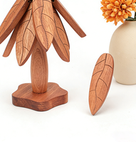 Ensemble de dessous-de-plat en bois YUESHEN, pliable, en noyer, dessous-de-plat en forme de sapin de Noël, pièces usinées CNC