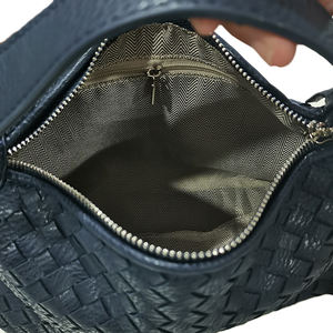 3129 prêt tressé croix Bodybag petit tricoté gaufre armure sac à main joli cuir Pu tissé à la main dernière dame pochettes - Product Image 2