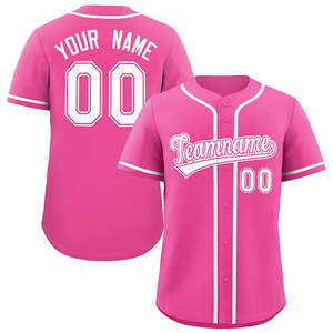Camiseta de béisbol unisex con estampado digital y botones para hombre, camiseta de béisbol personalizada con números de letras cosidas a rayas, uniforme - Product Image 3