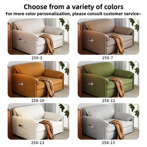 Sofá Cama Plegable para Sala de Estar, Modelo 258, de Doble Uso, con Relleno de Chenilla, Esponja y Látex, para Apartamentos Pequeños, Estudio, Sofá Individual - Product Image 5